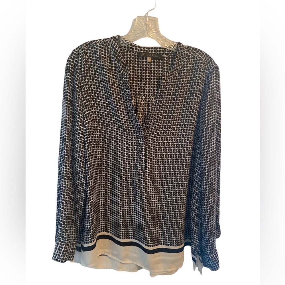 Rose & Olive top blouse Black and white top